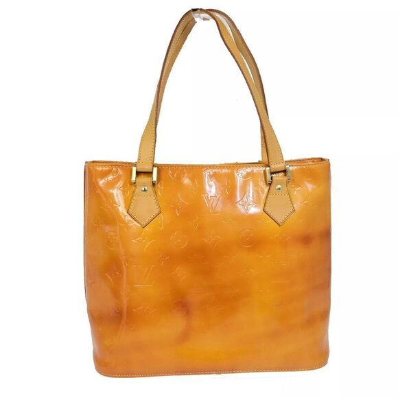LOUIS VUITTON Houston Shoulder Bag Monogram Vernis Leather Yellow - Picture 1 of 16